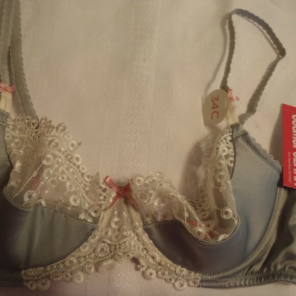 COSMOPOLITAN 34C Puritan Grey Underwire Bra Medium Snake Print Hipster Panty NWT - Picture 4 of 5